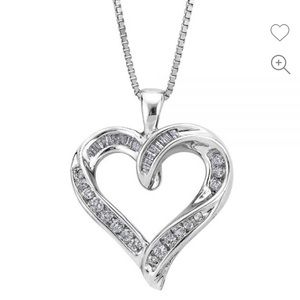 Heart Necklace - Sterling Silver - 1/5 ct